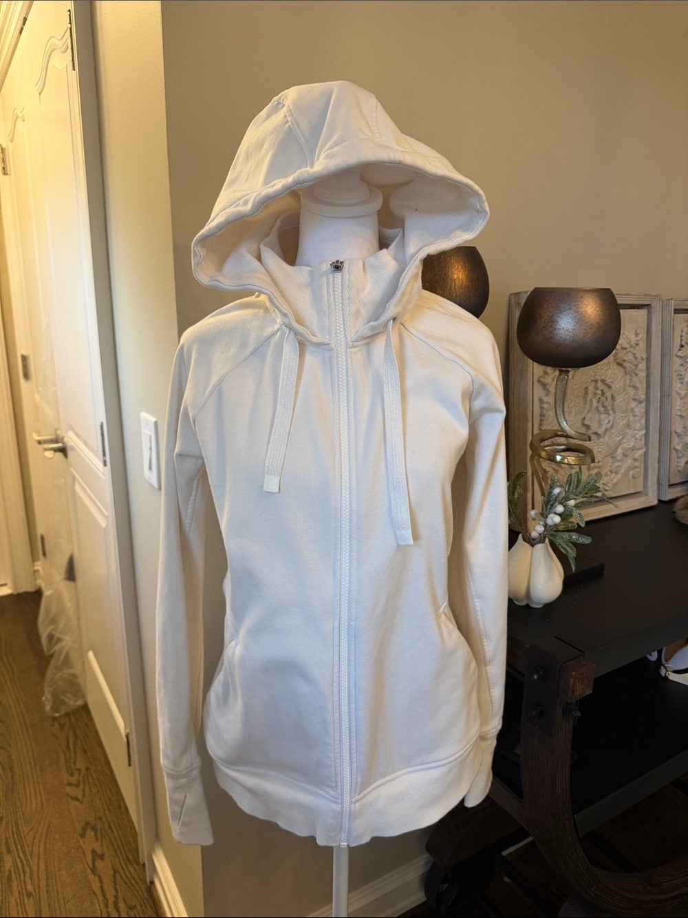 Athleta Cream Full-Zip Hoodie Jacket